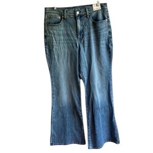 J. Crew ‘96 Flare Leg Jeans Size 31 Medium Light Wash Stretch High Rise Denim